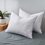 2 Pack Hotel Goose Feather Soft Bed Pillows King Or Queen, 300TC Brushed Cover. Fixed Price $67.99.