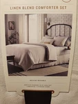Hearth Full/queen Linen Blend Gray Comforter Set. Fixed Price $40.00.