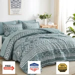 Yiran Boho Full Size Comforter Set, Grayish Blue Aztec Bedding 7. Fixed Price $105.50.