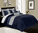 Chezmoi Collection Loft 8-PIECE Luxury Striped Comforter Set (full, Navy/gray.... Fixed Price $89.03.