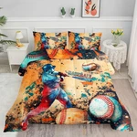 Smell Sunshine Kids Comforter Set Trend Baseball Printed Pattern Bedding .... Fixed Price $68.69.
