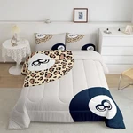 Lucky 8 Ball Bedding Set,trendy Leopard Print Comforter Queen Brown Blue. Fixed Price $94.92.