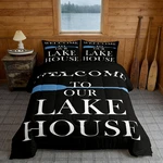 Manfei Lake House Comforter Set Queen Size Blue Paddle Camping Bedding. Fixed Price $115.03.