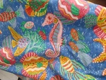 Waverly Fabric Key West Islander Beach Ocean Fish Seahorse Summer Outdoor Yard. Fixed Price $35.00.