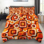 Comforter Set Queen Size, 70S Retro Orange Soft Bedding Kids And Adults, Abs. Fixed Price $86.99.