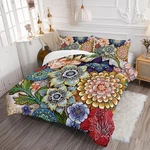 Nttopship 3 Piece Boho Floral Bedding Set,colorful Flowers Comforter Set,bohe.... Fixed Price $70.48.