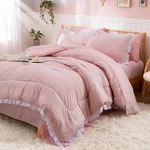A Nice Night Comforter Set Full, 5 Pieces Lightweight Soft Rustic Pink Ruffle. Fixed Price $63.74.