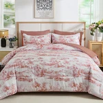Blush Pink Queen Comforter Set, 7 Pieces Bed Bag French Toile Wit. Fixed Price $44.99.
