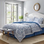 Charlotte Blue King Comforter Set - 4 Piece Floral Bedding. Fixed Price $254.99.