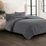 Cococozy 3-PIECE Comforter Set, Plush Boucl Textured Hypoallergenic Queen. Fixed Price $129.00.