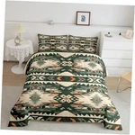 Green Southwestern Bedding Set Geometric Comforter Tribal Queen Multi 431. Fixed Price $77.02.