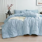 Maple&stone Light Blue Comforter Set Queen, 7 Pieces Bed Bag Pintuck. Fixed Price $63.78.