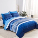 Kakijumn 7 Piece Bed In Bag Stripe Comforter Set Queen Size, White And Blue.... Fixed Price $77.42.