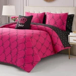 Juicy Couture Hot Pink & Black 8-PIECE Queen Comforter Set Stylish Bedding. Fixed Price $181.99.