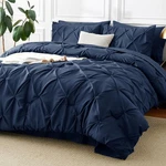 Pinch Pleated Comforter Set 7 Pieces Navy Blue Cozylux King Size Pintuck Bedding. Fixed Price $114.99.