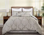 Chezmoi Collection Silver Gray Brown Floral Medallion Jacquard Comforter Set. Fixed Price $69.99.