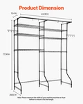 Over Washer And Dryer Storage Shelves, Black. Fixed Price $121.08.