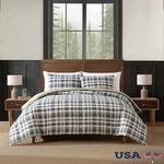 Cotton Percale Comforter Set Reversible Twin Bedding W/ Sham 100% New. Fixed Price $103.66.