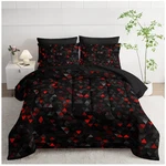 Red Black Geometric Triangle Comforter Set 7 Piece. Fixed Price $120.79.