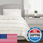 Lush Decor Belle Comforter Twin Xl Size 3 Piece Set White - Dorm Bedding. Fixed Price $143.41.
