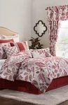 Nip Rose Tree Savory Beige Red Floral Queen Comforter Bedskirt & Shams 4PC. Fixed Price $169.19.