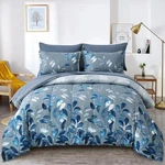 7 Piece Blue Botanical Bed Bag King Floral Comforter Set - Elegant Gradient. Fixed Price $87.38.