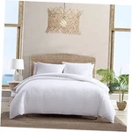 Tommy Bahama - Duvet Cover Set, Soft Cotton Bedding Queen Basketweave White. Fixed Price $108.37.
