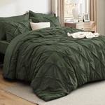 Comforter Set Queen 7 Pieces Olive Green Pintuck Bedsure Bedding Size Gentlesoft. Fixed Price $89.99.