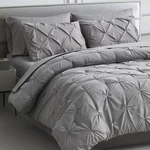 Queen Comforter Set 7 Pieces Pintuck Bed Bag Pleat Pinch Comfort.... Fixed Price $57.30.