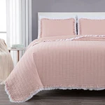 Chezmoi Collection Bonnie 3-PIECE 100% Cotton Frayed Ruffled Edge Quilt Set. Fixed Price $59.99.