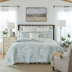 Laura Ashley - Rowland Collection Quilt Set 100% Cotton, Reversible, All. Fixed Price $104.39.