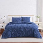Southshore Fine Linens Pintuck 3 Piece Dark Blue Twin / Xl Duvet Cover Set. Fixed Price $40.00.