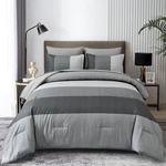 Anibedding Grey Queen Comforter Set 7 Pieces, Ombre Striped Bag Quee.... Fixed Price $64.62.
