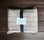 Schoolhouse Diamond Ticking Striped Pillow Sham Size Auburn Red Beige New. Fixed Price $69.99.