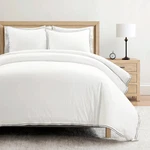 Lush Decor Hampton Double Flange Duvet Cover Set Full Queen White Black. Fixed Price $29.99.