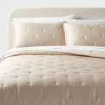 Threshold Comforter Set Lyocell Satin Cooling Solid Tencel, Khaki, King. Fixed Price $47.99.