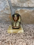 Egyptian King Tut Sculpture Bust White Marble Statue Figure Pharaoh Paper Weight. Fixed Price $49.99.