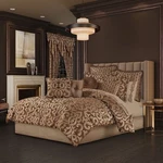 Five Queens Court La Grande Copper Euro Comforter & Sham Set, Brown Sz King New. Fixed Price $285.00.