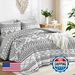Yiran Boho Full Size Comforter Set, White Aztec Bedding 7 Piece. Fixed Price $87.93.