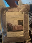 This The Threshold Full/queen Boucl Comforter Set In Brown Taupe.. Fixed Price $50.00.