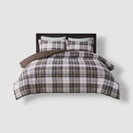Madison Brown Plaid Parkston Reversible 3-PIECE Comforter Set, Full/queen. Fixed Price $27.00.