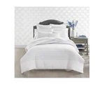 Charter Club Damask Seersucker Ombre Stripe Twin Size Comforter Set - White/gray. Fixed Price $62.99.