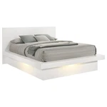 Jessica Wood Modern Simplistic Led Panel Bed White Brown Color Queen King. Fixed Price $449.00.