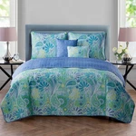 Vcny Harmony 5-PIECE Reversible Quilt Set, King, Blue. Fixed Price $47.07.