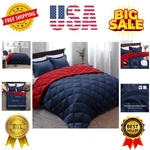 Basic Beyond Queen Navy And Red Comforter Set - 1 (88"X92") 2.... Fixed Price $67.99.