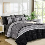 Black Comforter Set King Size, 8 Pieces Boho Striped Bed Bag Soft Microfibe. Fixed Price $67.99.