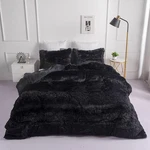 Faux Fur Plush Black Comforter Set King Ultra Soft Shaggy Fluffy 3PC Bedding. Fixed Price $111.99.