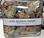Five Queens Court Stefania Black/foral California King Comforter Set -new. Fixed Price $314.99.