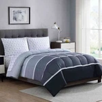 5 Pc Ellison "newport Gray" Reversible 2-LOOKS Bed-in-a-bag Full 76W X 86L. Fixed Price $29.99.