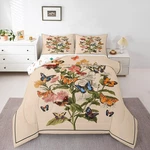 Erosebridal Colorful Butterfly Bedding Set Twin Size,vintage Floral Comforter.... Fixed Price $73.76.
